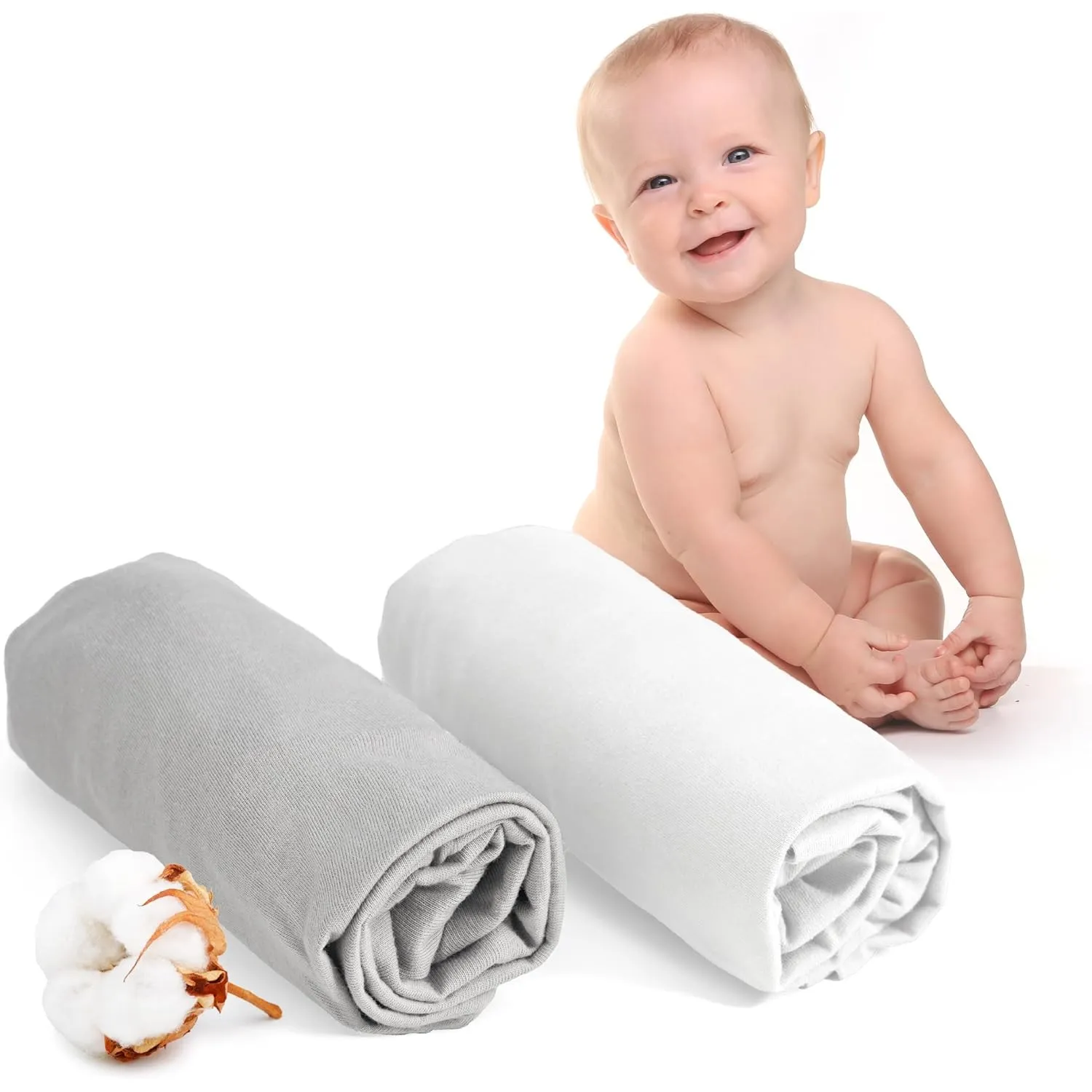 Dreamzie - Spannbettlaken - 2er Set - 70x140cm - 100% Baumwolle Jersey