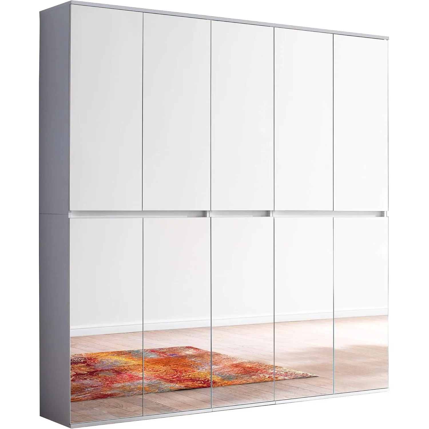trendteam smart living - Mirror - Garderobenschrank - Weiß - Mehrzweckschrank mit reichlich Stauraum - (BxHxT) 185 x 19…