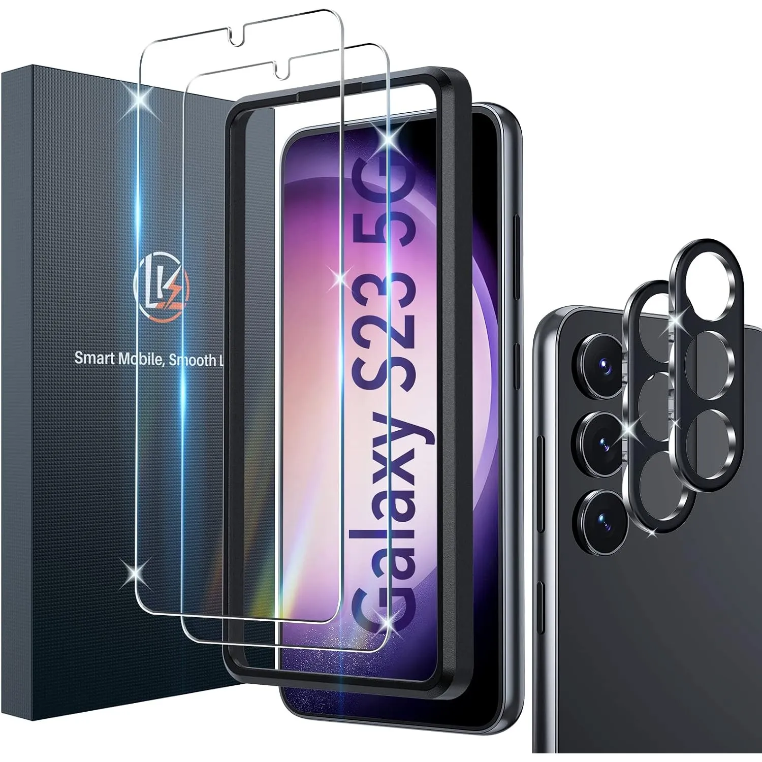 LK für Samsung Galaxy S23 für Panzerglas mit 2 Glas & 2 Kameraschutz