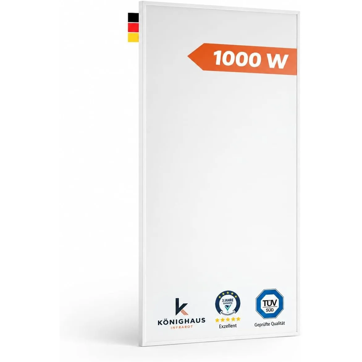 Könighaus Infrarotheizung 1000 W - Wandmontage - 14-26 m²