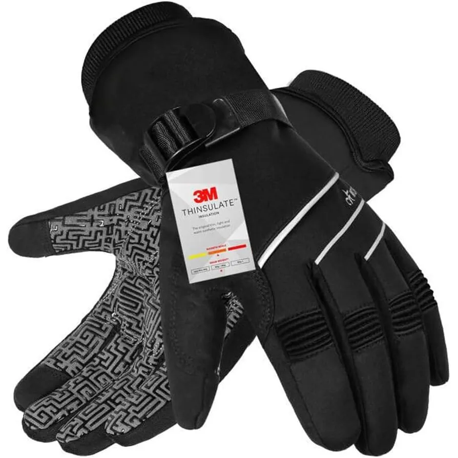 Winterhandschuhe Wasserdicht-30°F 3M Thinsulate Skihandschuhe Warme Touchscreen Handschuhe,Winddicht Fahrradhandschuhe …