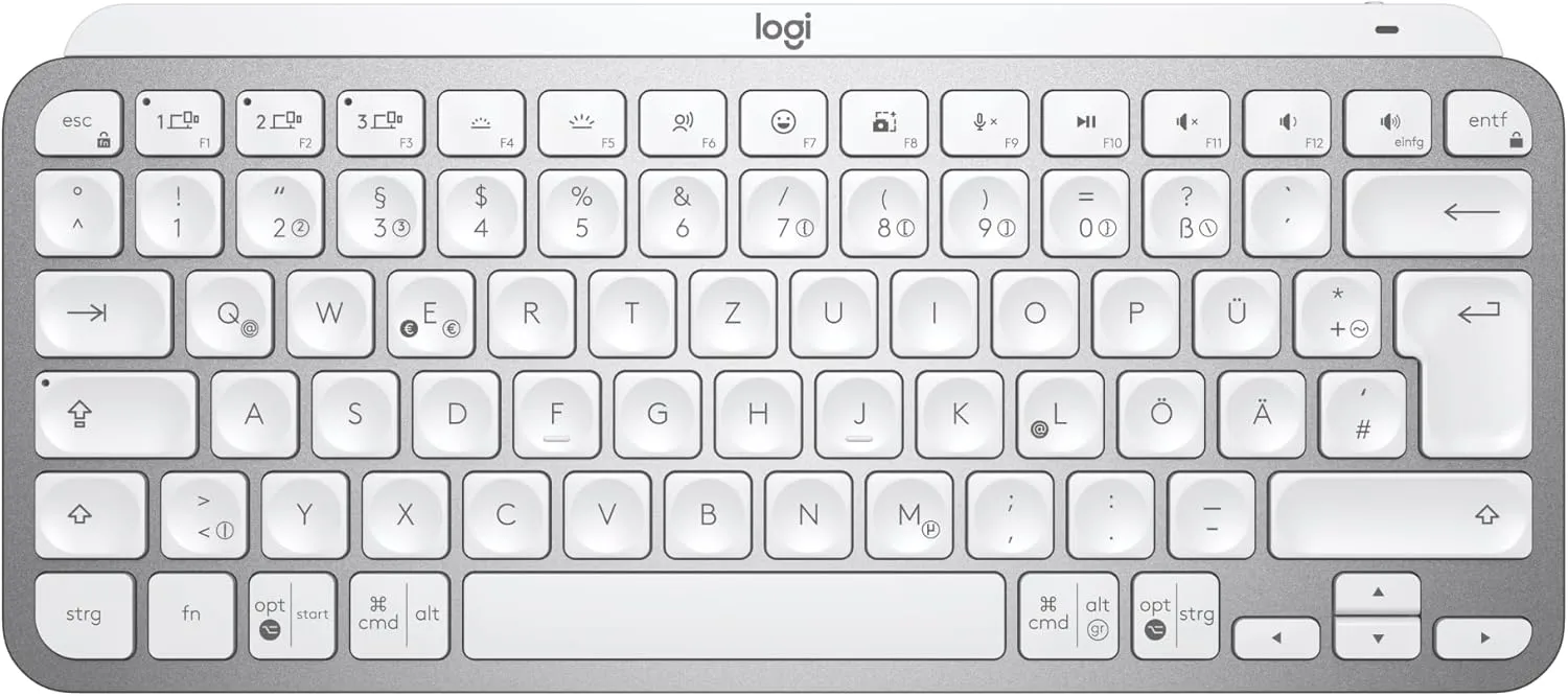 Logitech MX Keys Mini Kabellose Tastatur, Kompakt, Bluetooth, Hintergrundbeleuchtung, USB-C, Kompatibel mit Apple macOS…