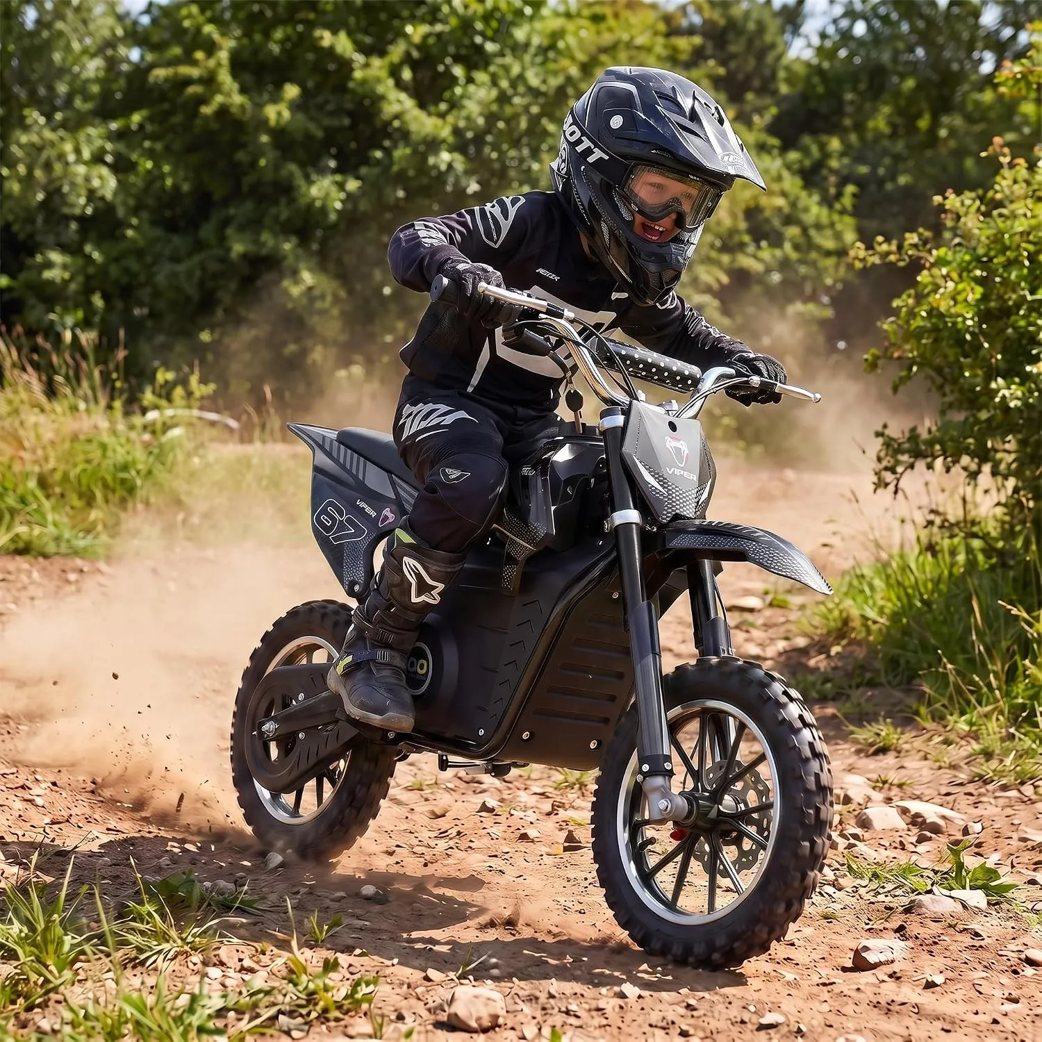 Actionbikes Motors Kinder Elektro Crossbike Viper (Schwarz)