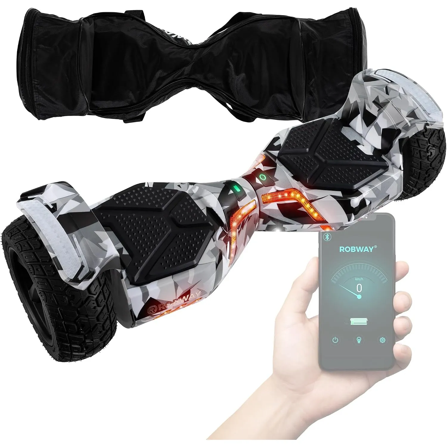 Robway X2 Hoverboard | 𝐃𝐀𝐒 𝐎𝐑𝐈𝐆𝐈𝐍𝐀𝐋 ® (Metro Camo, Offroad)