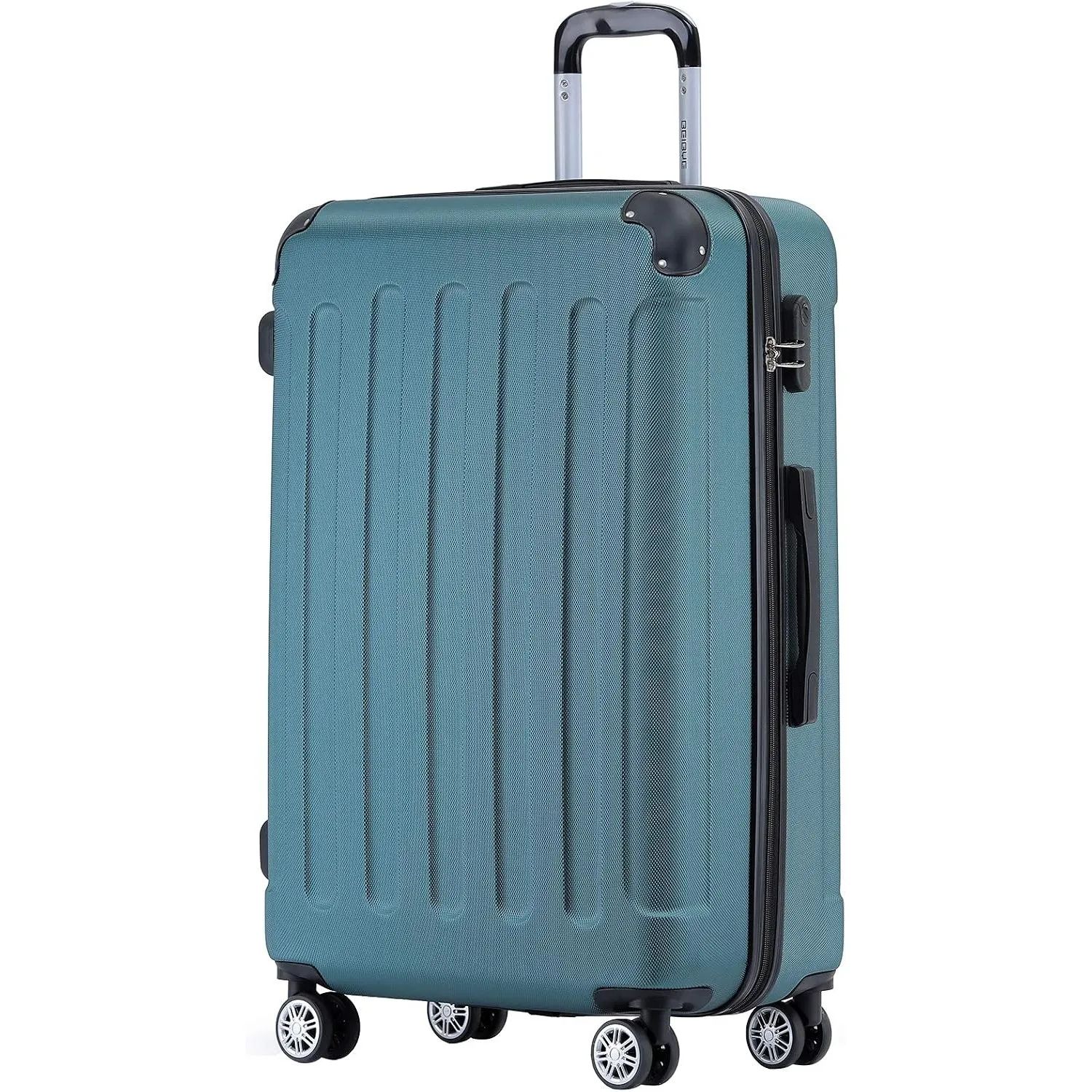 BEIBYE Zwillingsrollen Hardcase Reisekoffer Koffer Trolleys Hartschale in XL-L-M in 14 Farben (Dunkelgrün, Mittler Koff…