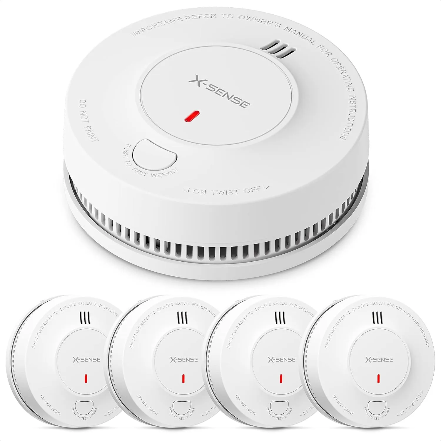 X-Sense Verbesserter Rauchmelder 10 Jahre Batterie, Feuermelder mit fotoelektrischem Sensor, EN14604 geprüfte Brandmeld…