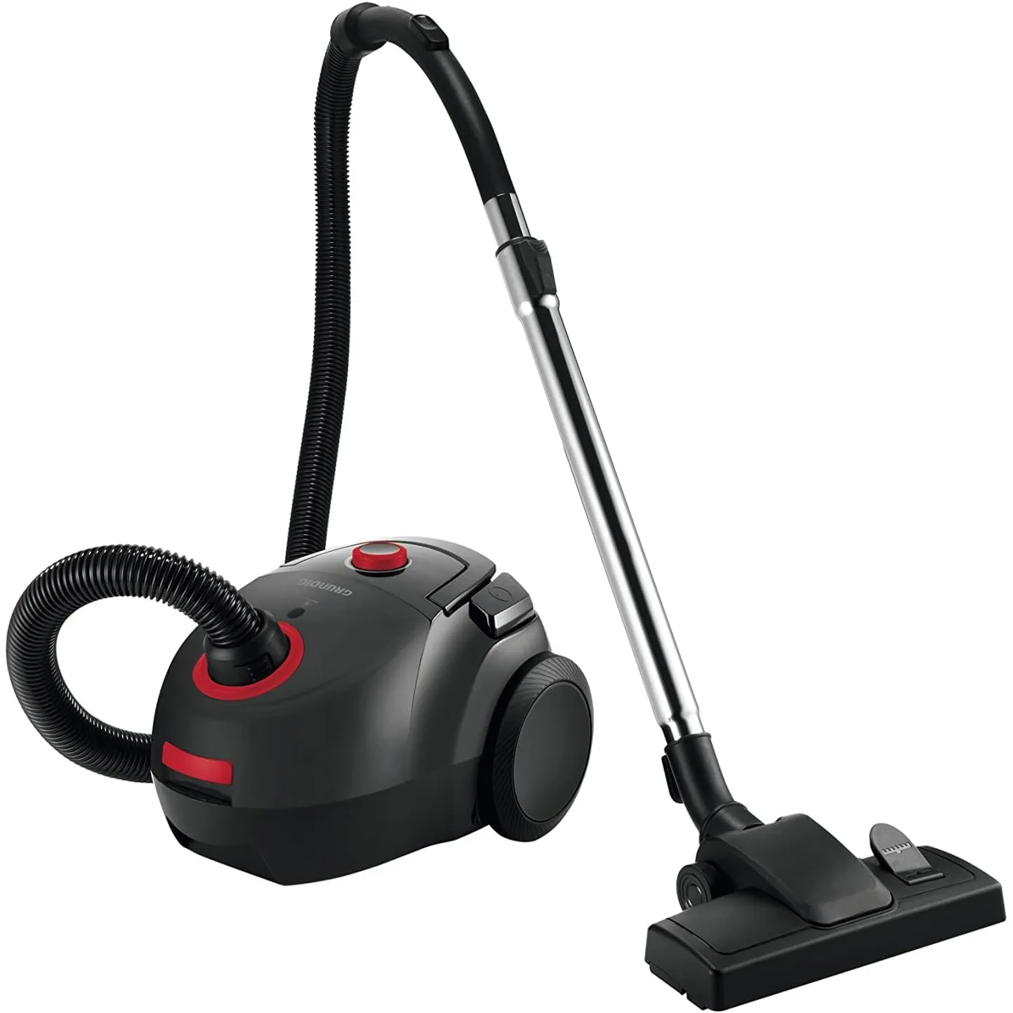 Grundig, VCC 3850 A Bodenstaubsauger mit Beutel, 800W, 2,1 L, Schwarz/Rot