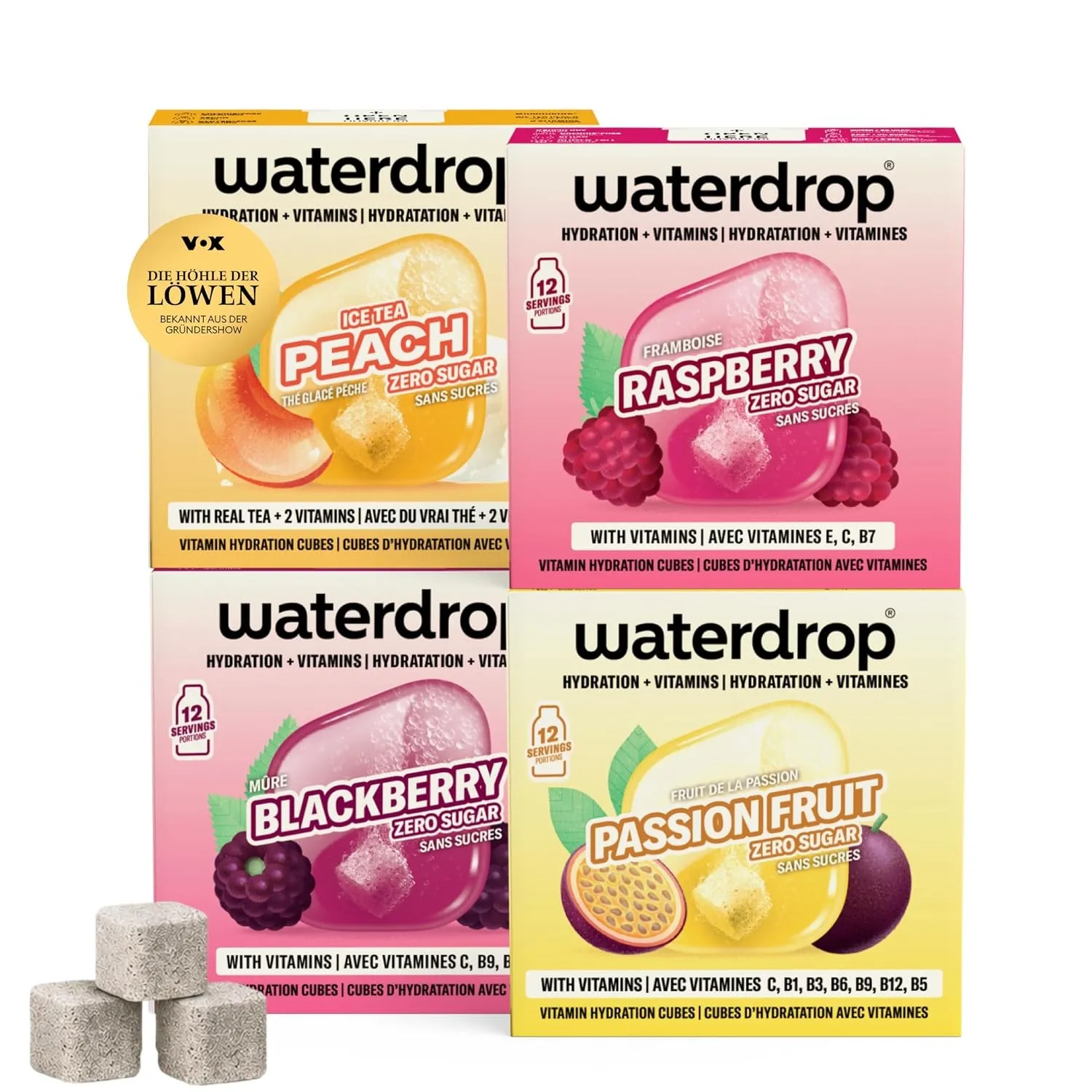 waterdrop Früchtemix - 48 zuckerfreie Würfel - Geschmackspulver Wasser