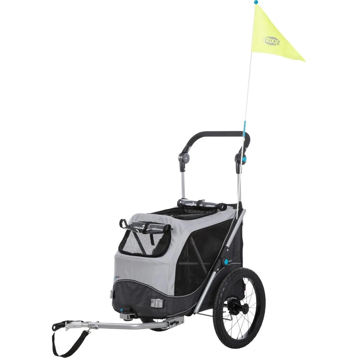 TRIXIE Hunde-Fahrradanhänger reflektierend – bis 30 kg, 54 x 60 x 85 cm