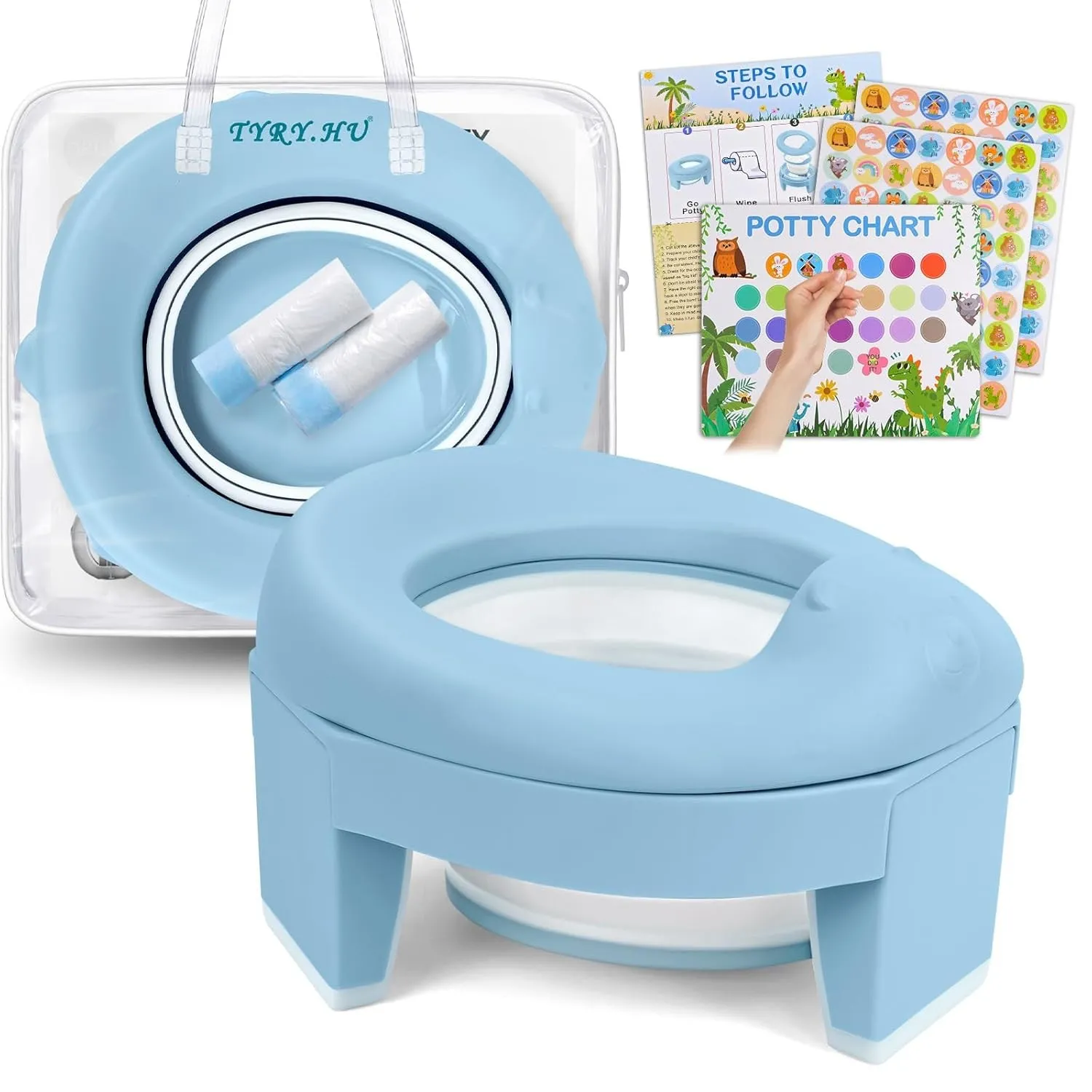TYRY.HU Toilettensitz Kinder,Töpfchen Training Sitze,Reisetöpfchen 3-IN-1 Unterwegs Soft EVA Potty Seat Baby Faltbare T…