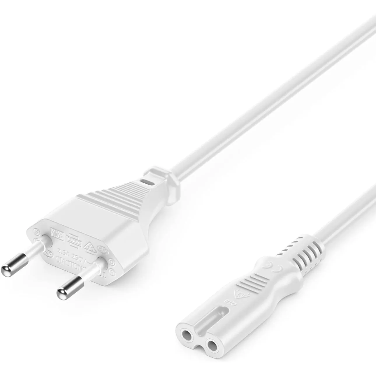 deleyCON 5m Netzkabel Typ C Eurostecker auf C7 Buchse - Weiß
