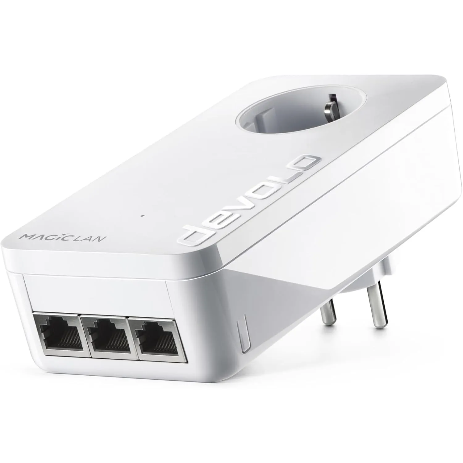 devolo Magic 2 Triple Erweiterungsadapter, Powerline Adapter, bis zu 2.400 Mbit/s, 3x Gigabit-Anschlüsse, ideal für Gam…