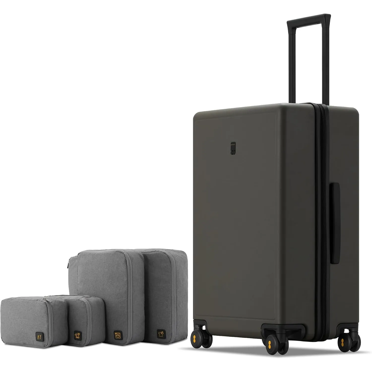 LEVEL8 Koffer Trolley Handgepäck mit Organizer Set 4-teilig, Leicht 100% PC TSA Zahlenschloss 8 Spinner Rollen Hartscha…