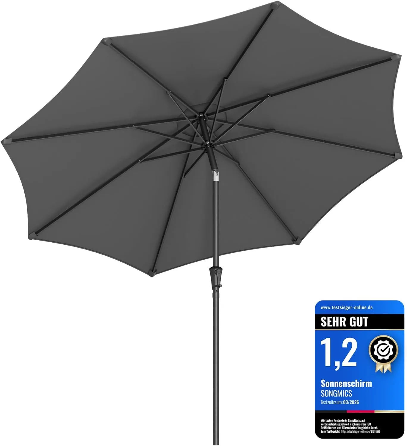 SONGMICS Parasol Garden Parasol, Marketplace Parasol, UV Protection up to UPF 50+, Patio Umbrella, Sun Protection, Bend…