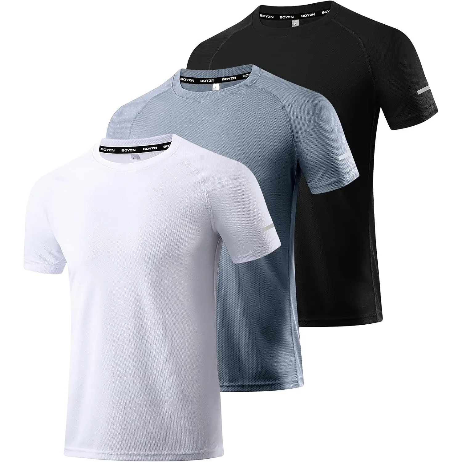 Boyzn 1, 3, 5 or 7er Pack Sport Tshirts Herren Kurzarm T-Shirts Funktionsshirt Laufshirt Schnelltrocknend Atmungsaktive…