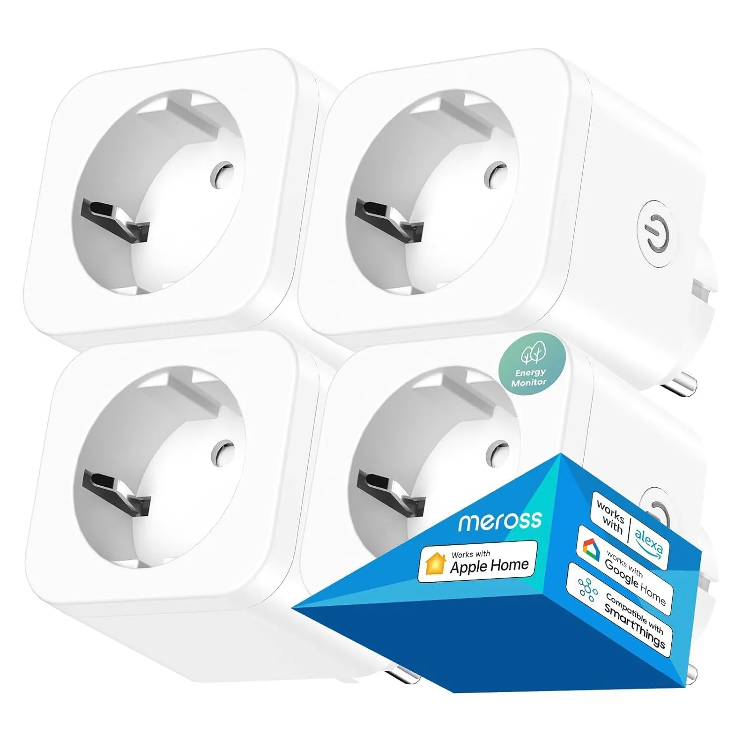 Meross Smart WLAN-Steckdose 4er Pack mit Strommessung, HomeKit-Kompatibel