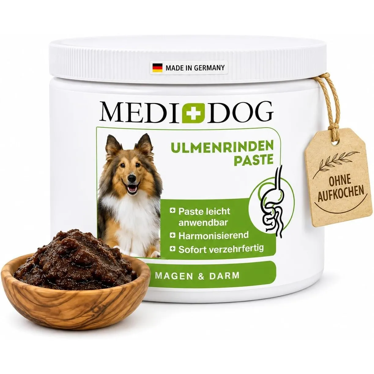 MEDIDOG 500g Premium Ulmenrinden-Paste für Hunde sofort verzehrfertig mit Slippery Elm Bark | unterstützt eine gesunde …
