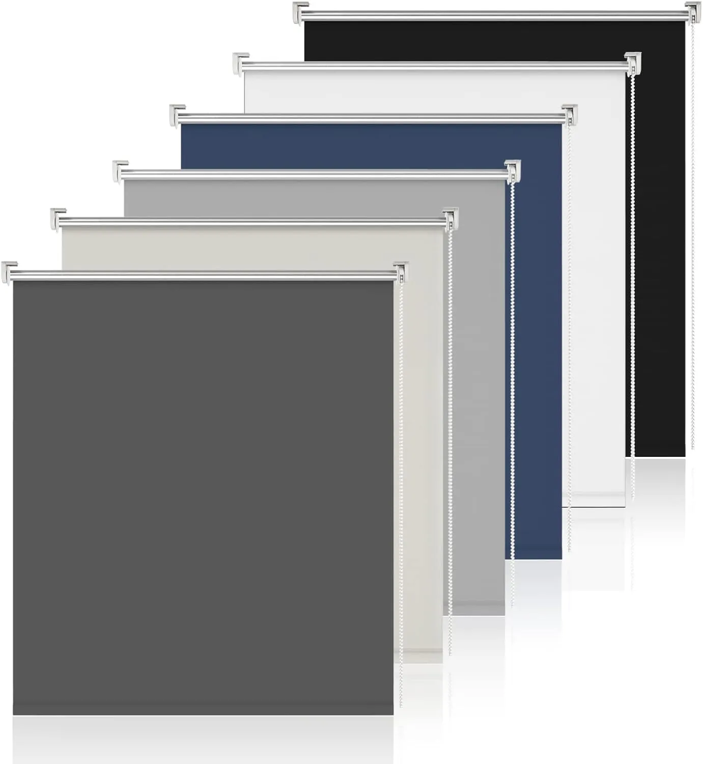 Sanfree Blackout Roller Blind with Clamp Brackets, No Drilling Required, Indoor Thermal Roller Blinds for Windows and D…