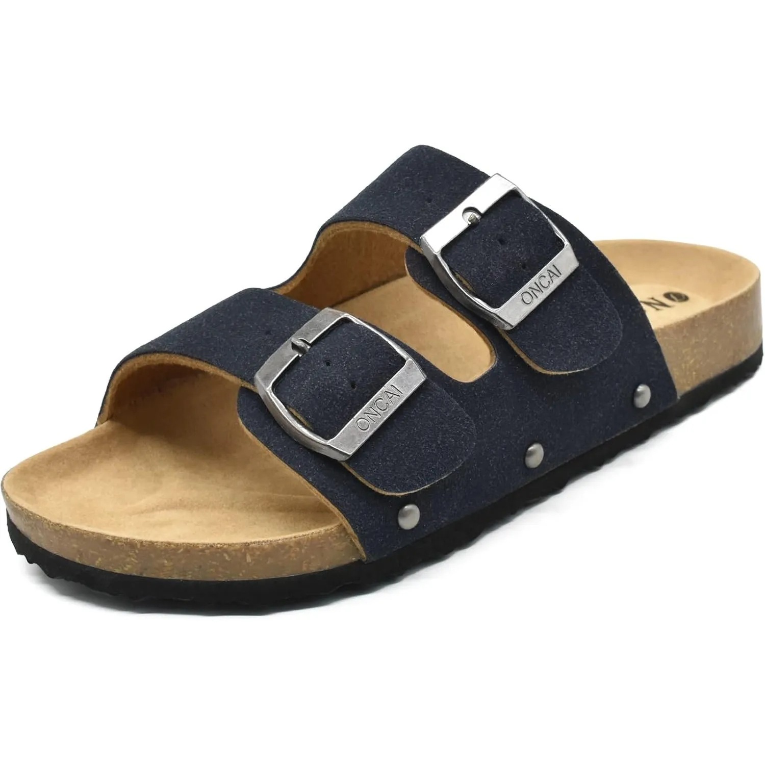 ONCAI Sandalen Damen Kork-Fußbett Pantoletten Damen Flach Rutschfest Sommer Badelatschen Mit Verstellbarer Rieme Größe …