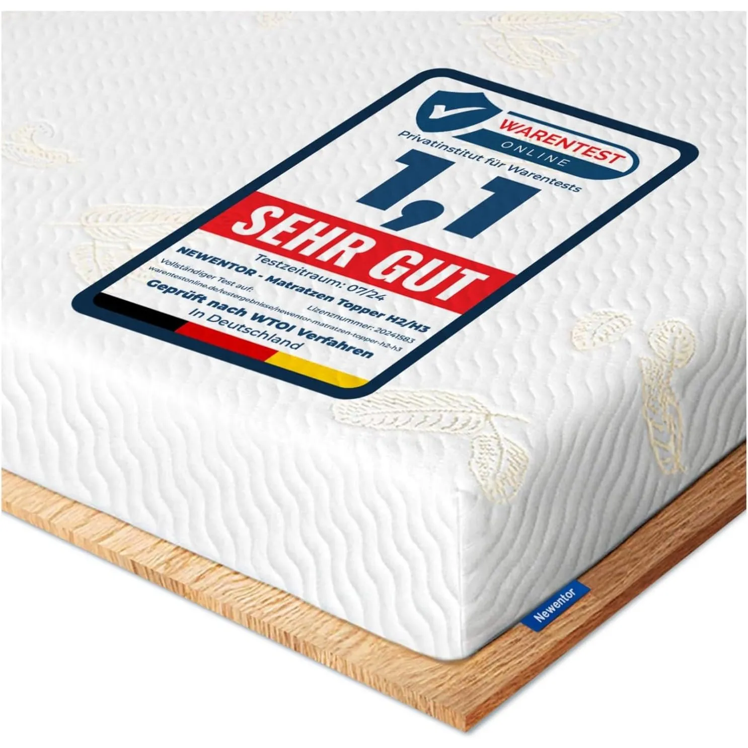 Newentor® Matratzen Topper 120x200cm H2 H3, Matratzentopper 120x200 Schlafsofa Bett Gelschaum, Mattress Topper 120x200 …