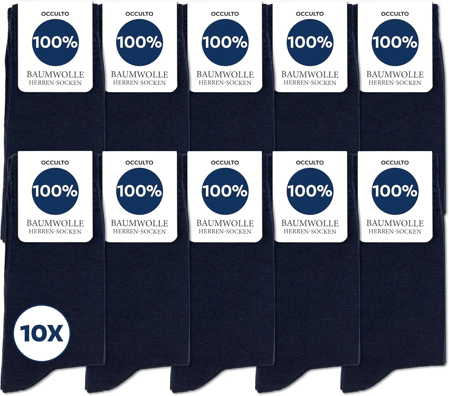 Occulto Men's 100% Cotton Socks, Pack of 10/20, Model: Ingo