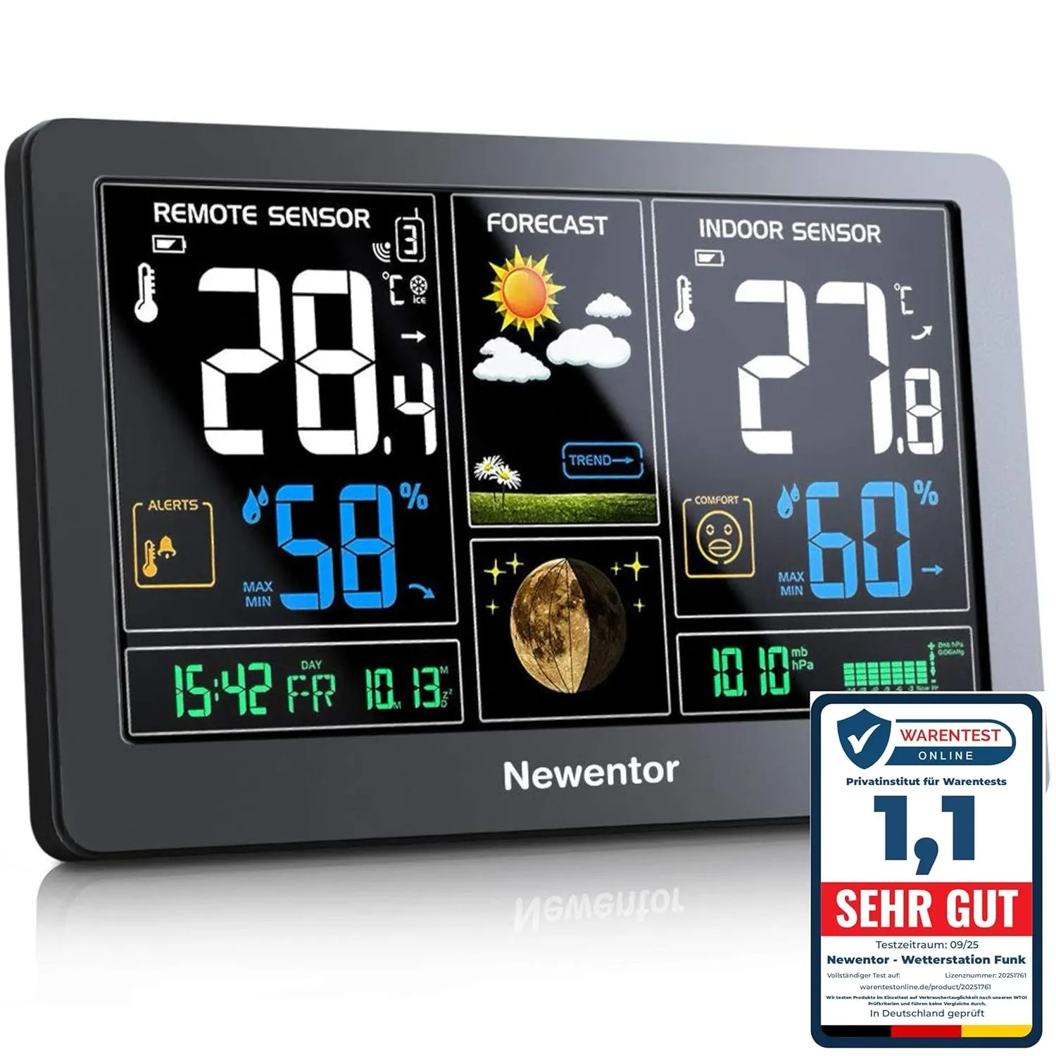 Newentor Wetterstation Funk mit Außensensor