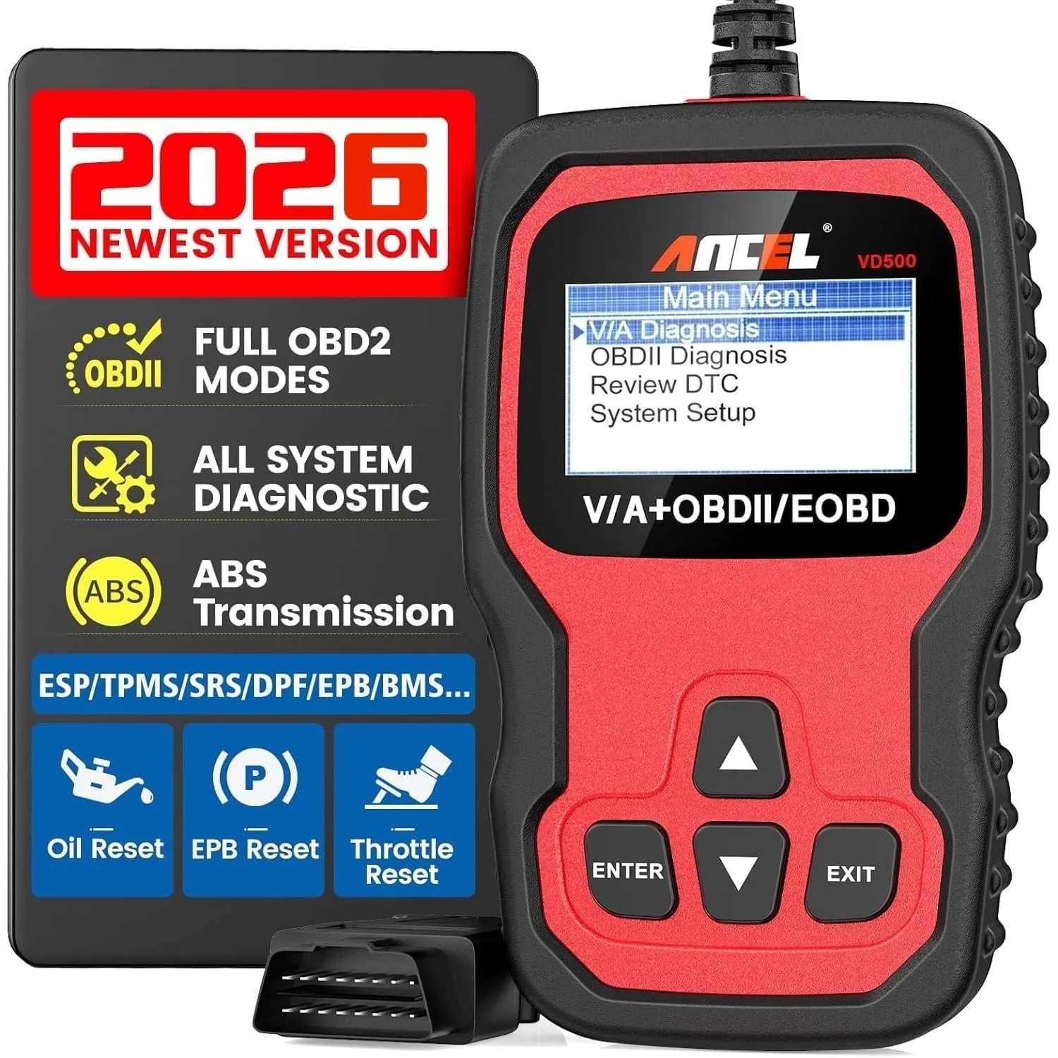 ANCEL VD500 OBD2 Diagnosegerät für VW/Audi/Skoda/Seat Fahrzeug Diagnose