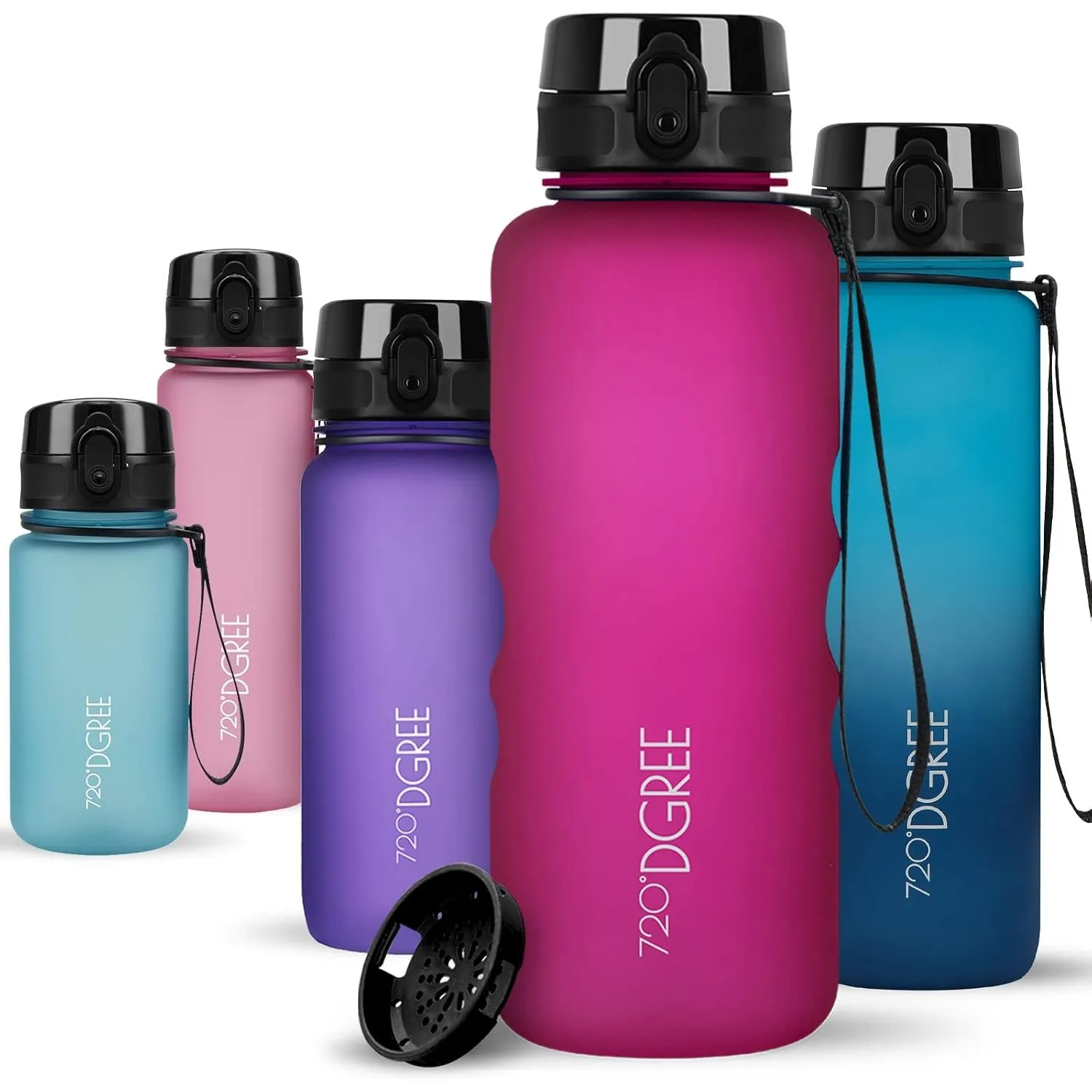 720°DGREE Trinkflasche „uberBottle“ Sieb – 6 Größen, über 40 Farben wählbar | BPA-Frei - Leichte Tritan Flasche für Spo…