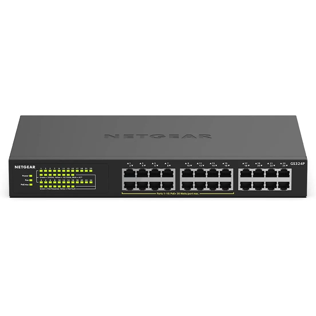 NETGEAR GS324P 24 Port Gigabit Ethernet LAN PoE Switch (mit 16x PoE+ 190W, Plug-and-Play Netzwerk Switch, Desktop oder …