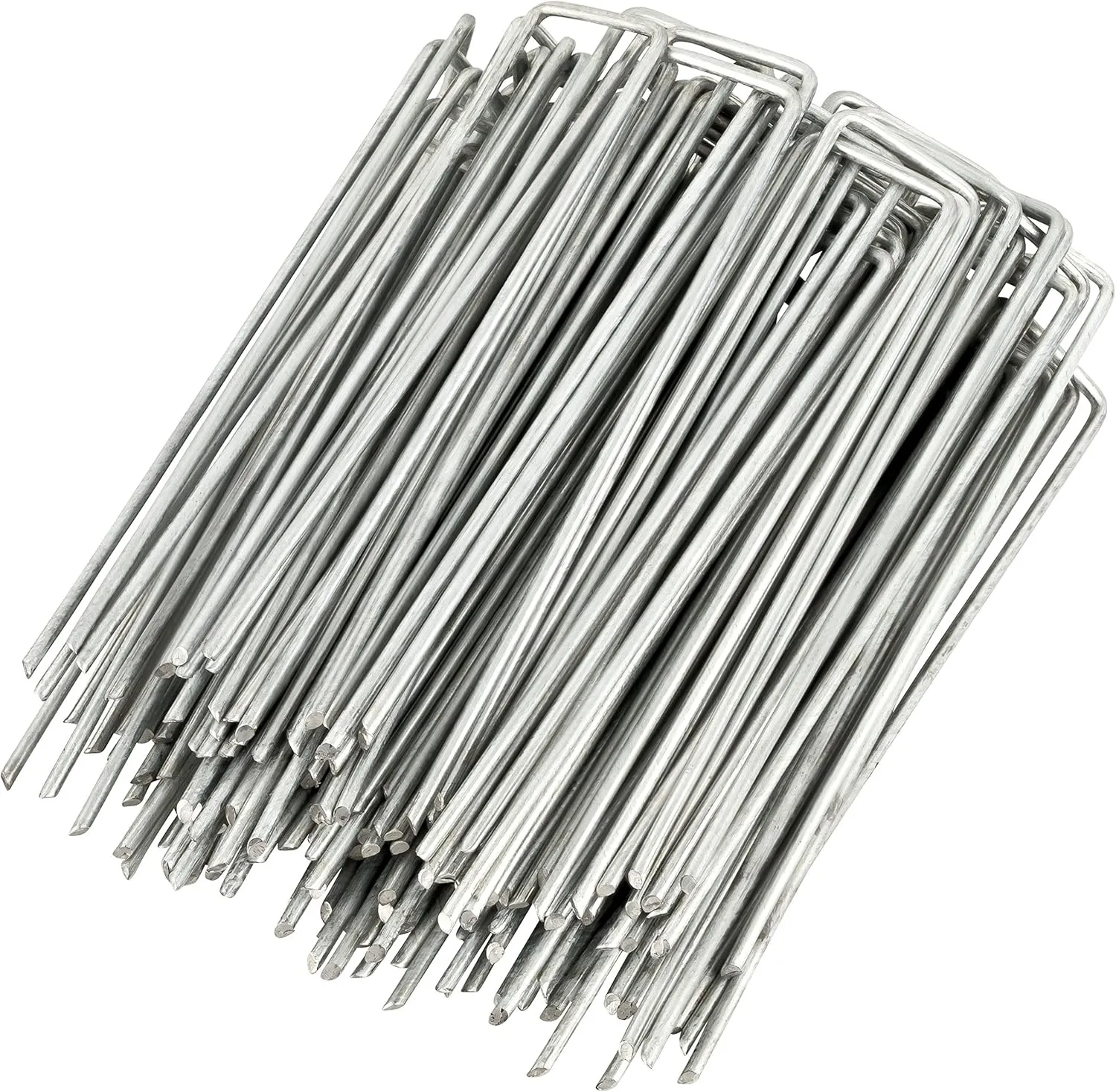 GardenMate 100 Galvanised Ground Anchors, 150 mm Long, 25 mm Wide, Diameter 2.9 mm, Flat Head Made of Galvanised Steel,…