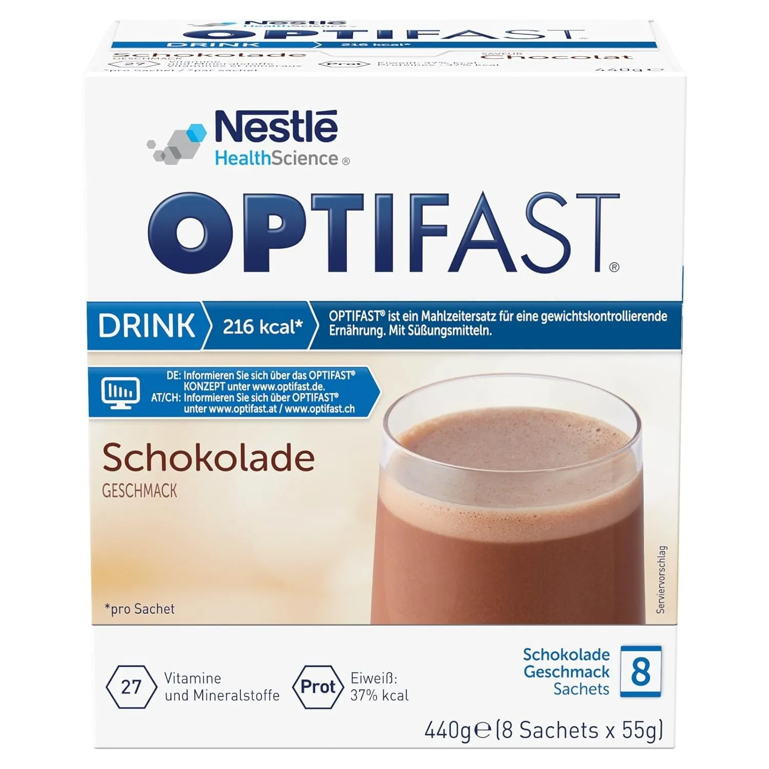 OPTIFAST® Diät Shake Schokolade zum Abnehmen | eiweißreicher Mahlzeitersatz mit wichtigen Vitaminen und Mineralstoffen …