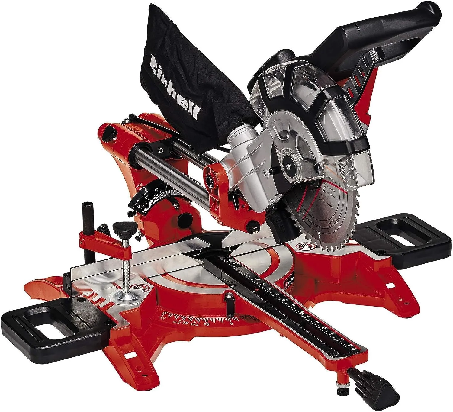 Einhell Zug-Kapp-Gehrungssäge TC-SM 2131/2 Dual (1800 W, max. 62 mm x 310 mm Schnitttiefe/-breite, Ø 210 mm Sägeblatt, …