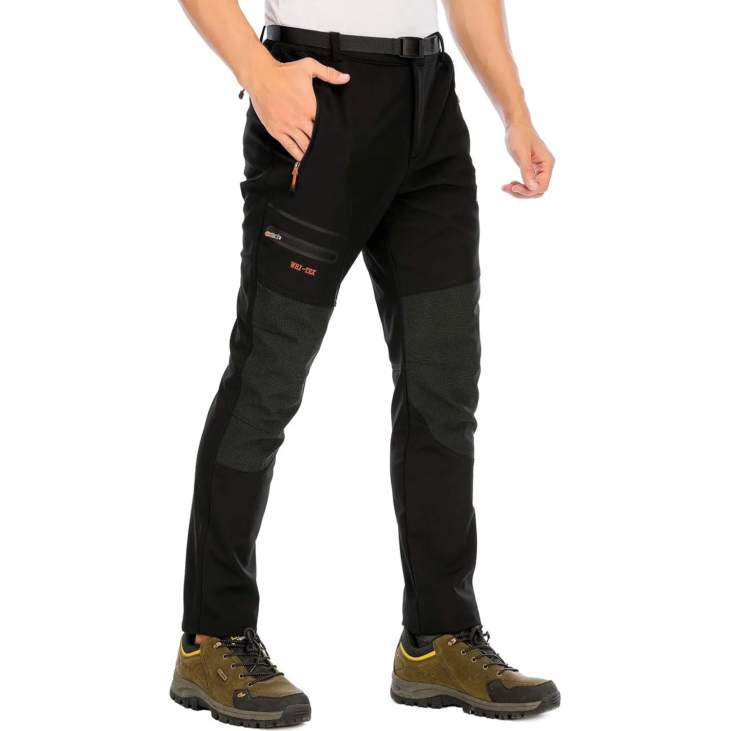 Herren Wanderhose Skihose Wasserdicht Gefüttert Softshellhose