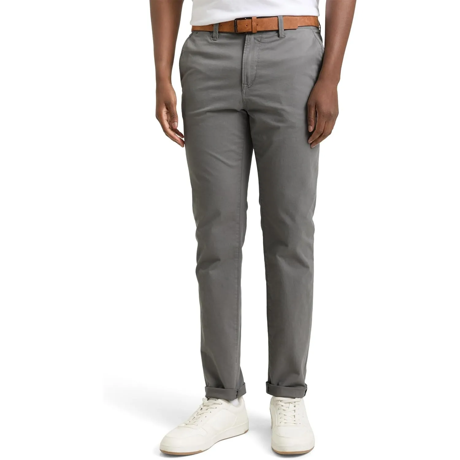 TOM TAILOR Denim Herren Slim Fit Chino Hose mit Gürtel