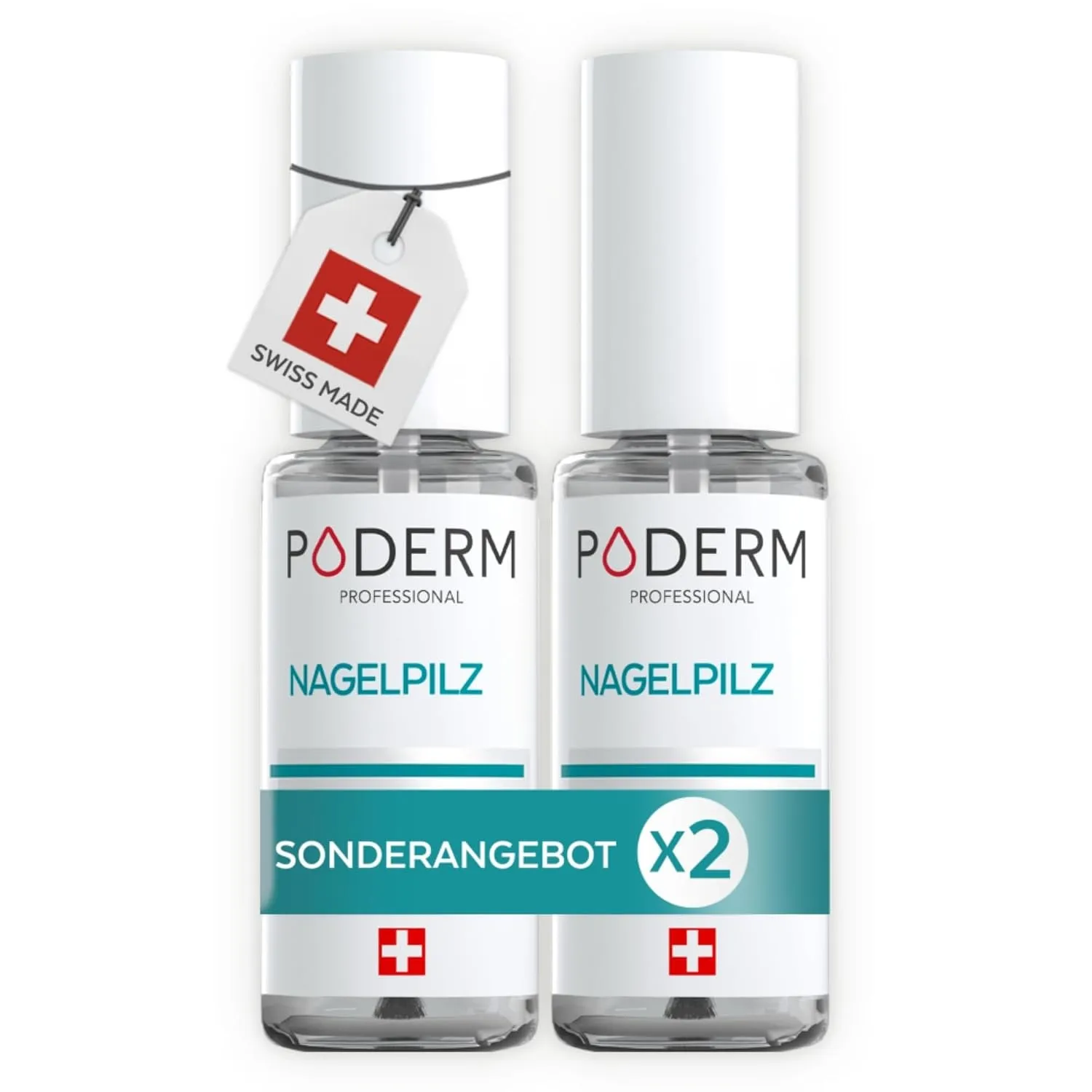 PODERM - 2er Pack Nagelpilz Behandlung Serum | Revitalisiert die Nägel | 100% Natürlich mit Vitamin E & Zitrone | Swiss…
