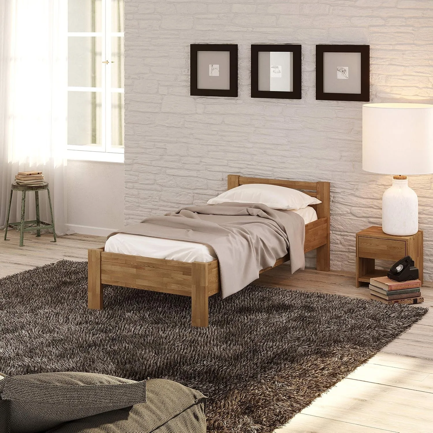 Krok Wood Seniorenbett SiSi aus Massivholz (Eiche, 90 x 200 cm)
