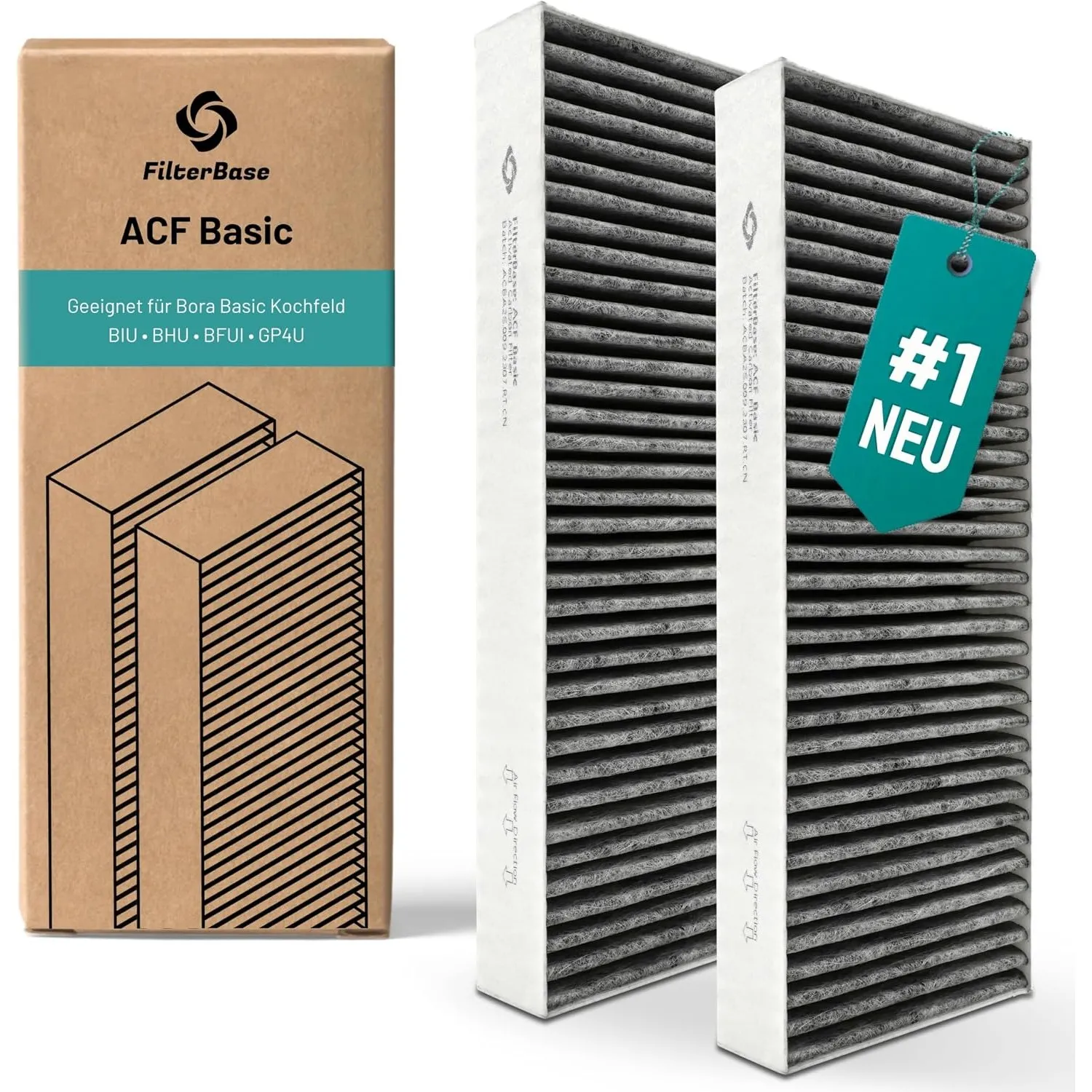 FilterBase® Aktivkohlefilter passend für Bora Basic, BAKFS Filter | Aktivkohlefilterset (2 Stück) für Ihr BIU BHU oder …