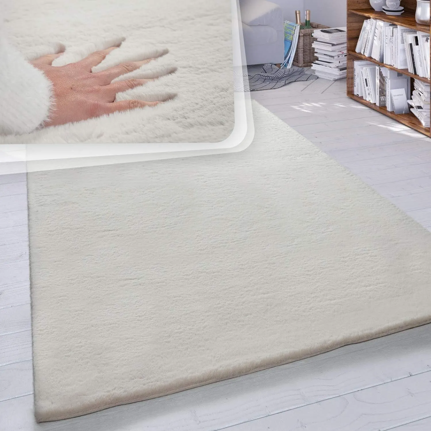 Paco Home Hochflor Teppich Wohnzimmer Schlafzimmer Shaggy Modern Flauschiger Fellteppich Weich Fell Imitat Kunstfell Ei…