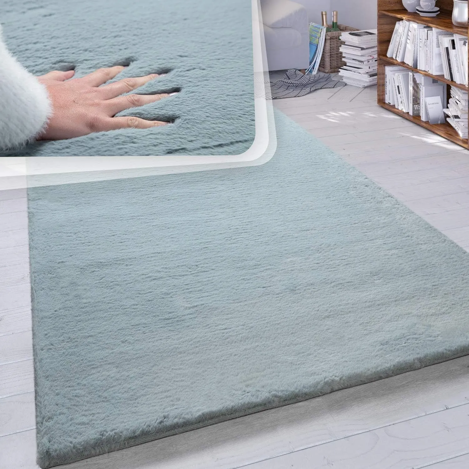 Paco Home Hochflor Teppich Wohnzimmer Schlafzimmer Shaggy Modern Flauschiger Fellteppich Weich Fell Imitat Kunstfell Ei…