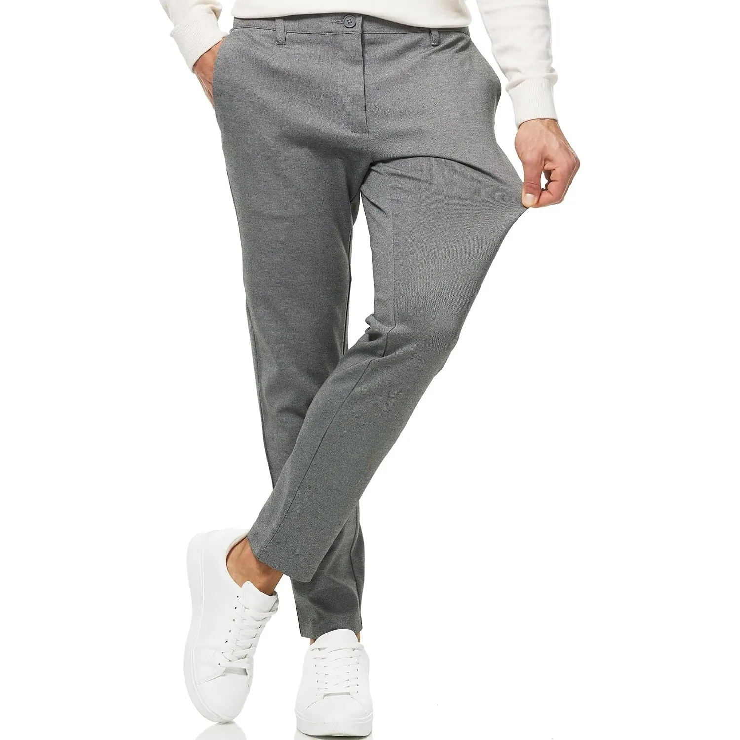 Indicode Herren Rodekro Performance Pants Chinohose Stoffhose mit Stretch