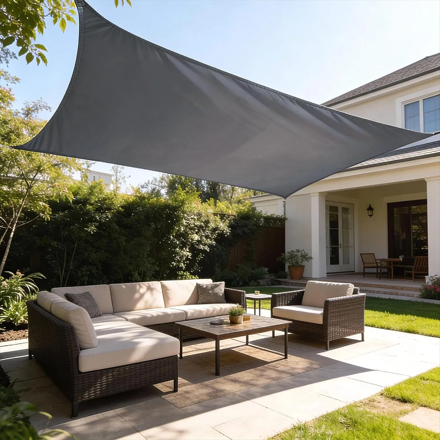 HAIKUS Sonnensegel 3x4 Wasserdicht Rechteckig, Sonnenschutz 3x4m Wasserabweisend PES Polyester mit UV Schutz für Balkon…
