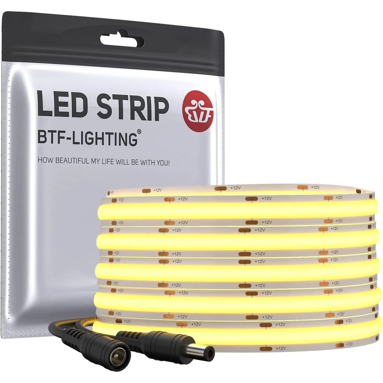 BTF-LIGHTING FCOB Flexibel Hohe Dichte LED Streifen 5M 336LEDs Naturweiß 8W/M 12V Dimmbar Verformbar FOB COB LED Licht …