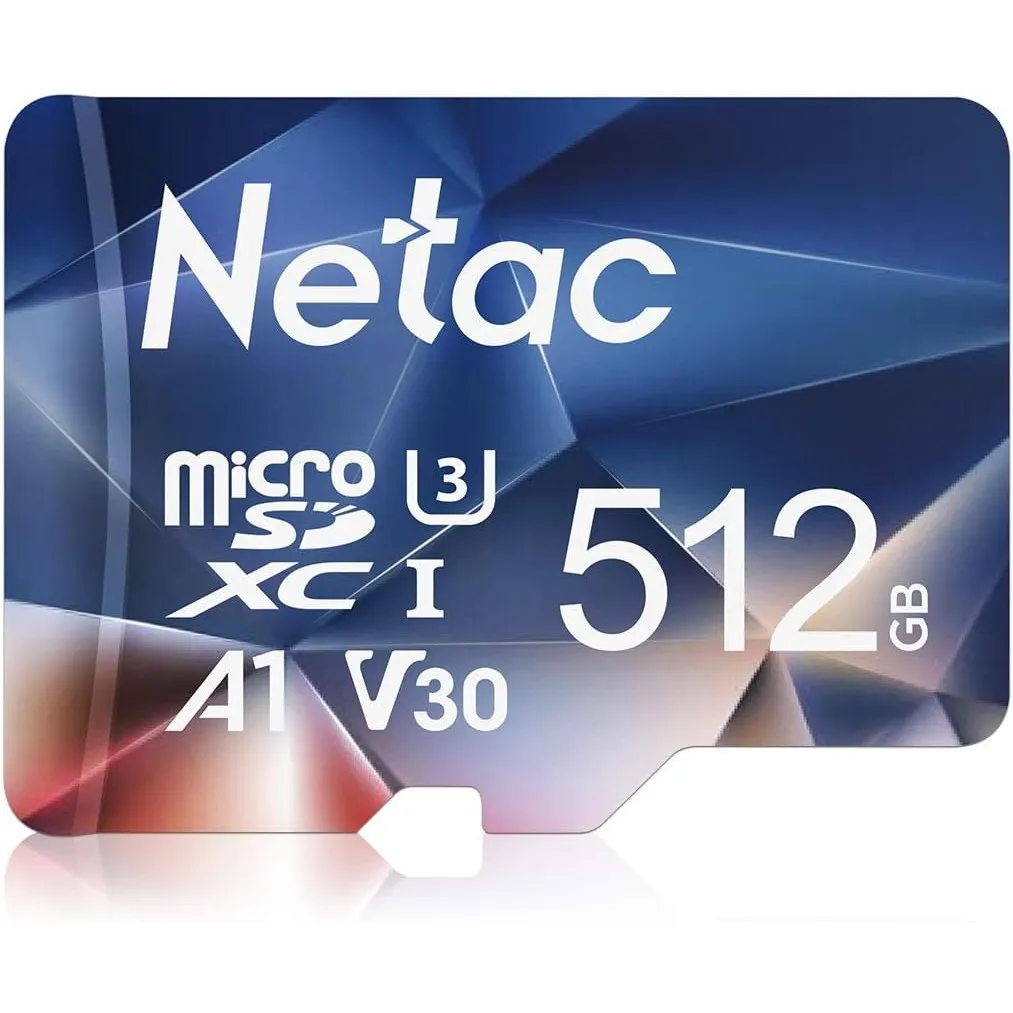 Netac 512GB Speicherkarte，Micro SD Karte(A1, U1, C10, V10, FHD, 600X), TF Memory Card UHS-I bis zu 90/10 MB/s(R/W) für …
