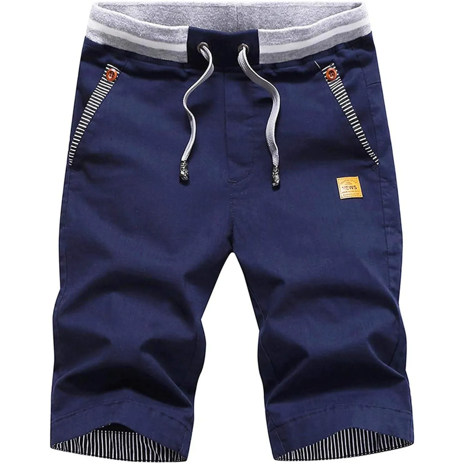 JustSun Kurze Hosen Herren Shorts Chino Baumwolle Sommer mit Tunnelzug