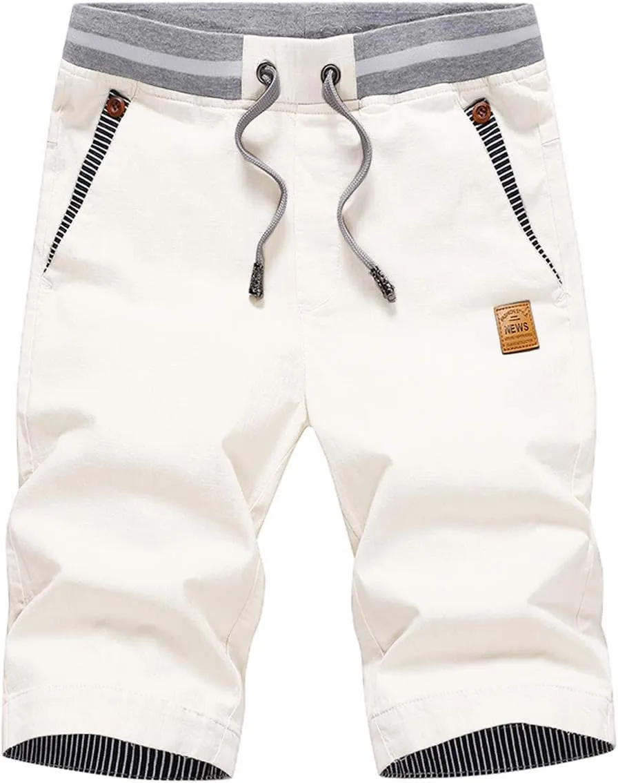JustSun Men's Chino Shorts, Cotton, Summer, with Drawstring