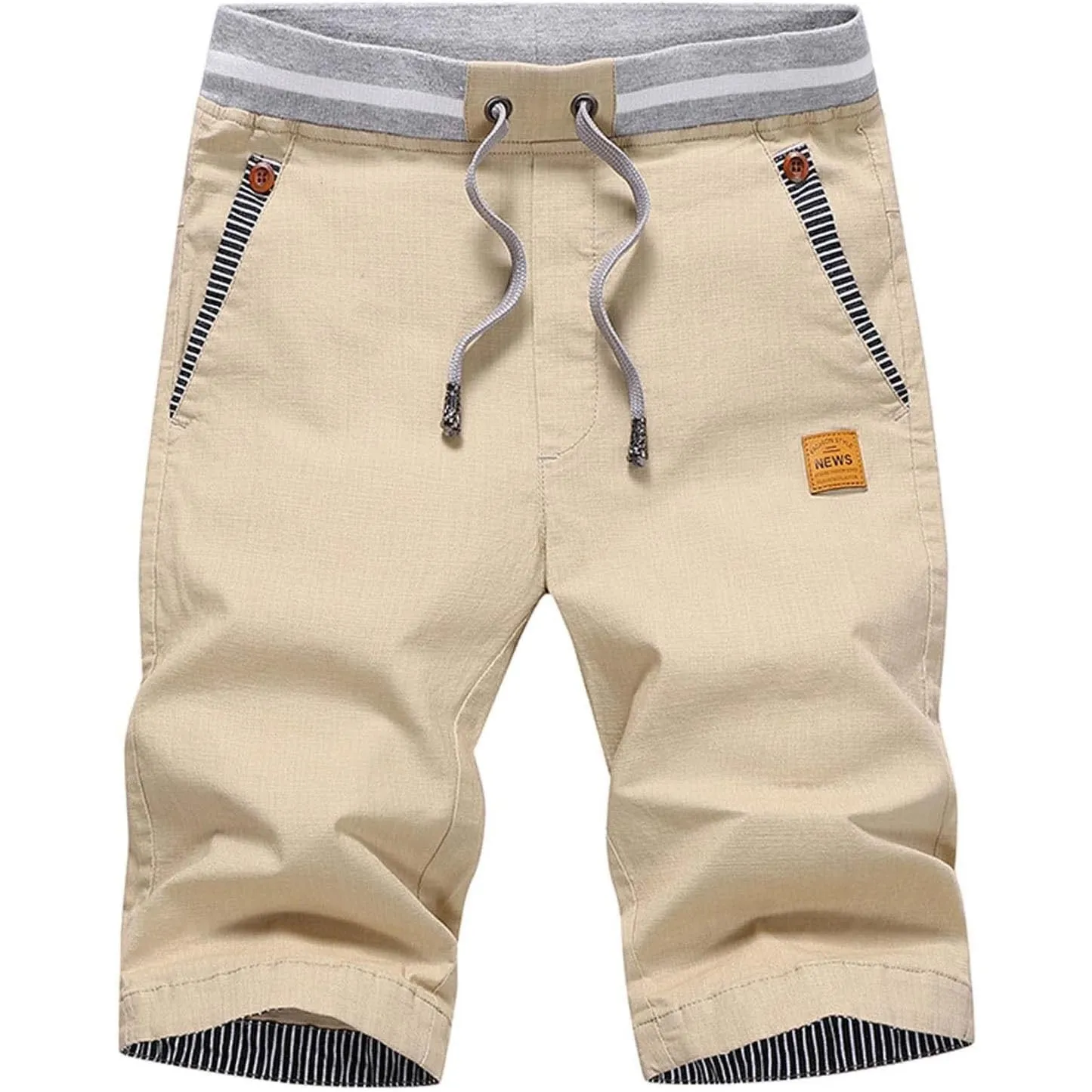 JustSun Kurze Hosen Herren Shorts Chino Baumwolle Sommer mit Tunnelzug