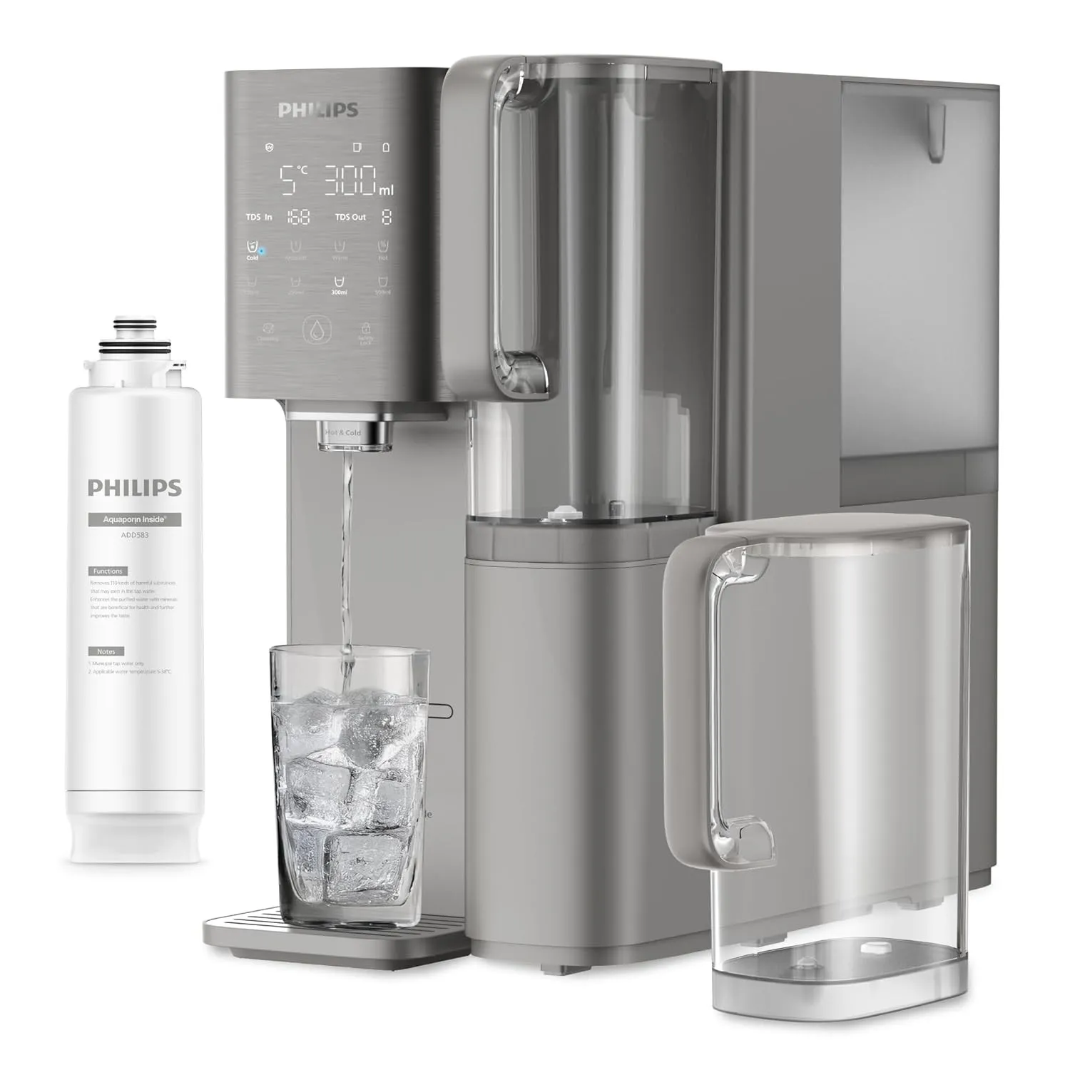 Philips Water 7500 Umkehrosmose-Wasserspender: heißes & gekühltes Wasser in Sekunden, 6-in-1-RO-Filter mit essenziellen…
