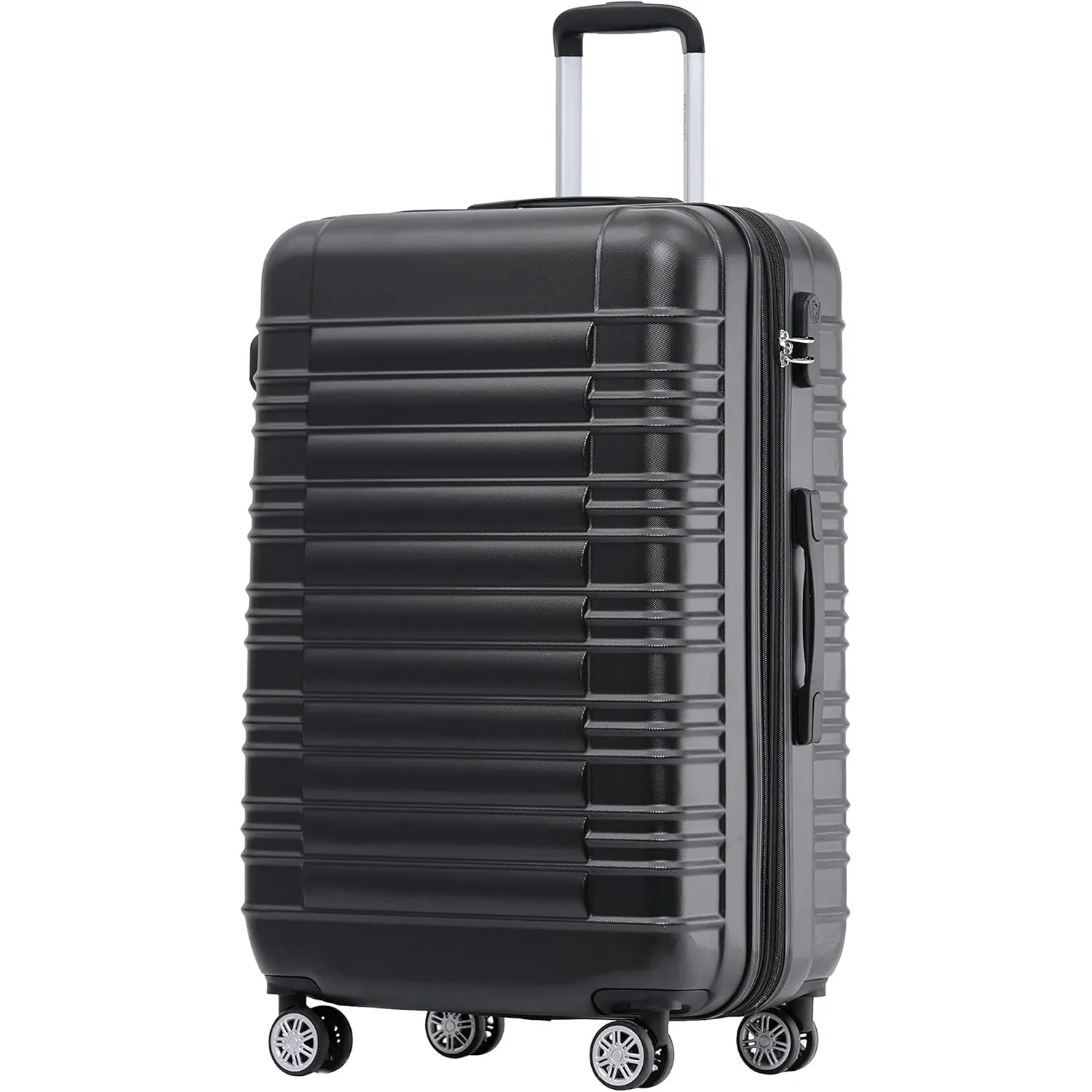 BEIBYE Zwillingsrollen Reisekoffer Koffer Trolleys Hartschale M-L-XL-Set (Schwarz, M)