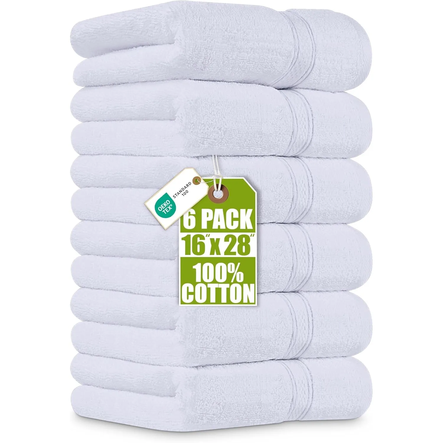 Utopia Towels - Handtücher Set aus Baumwolle - 100% Baumwolle ultraweich und sehr saugfähig, 41x71 cm - 6er Pack (Weiß)