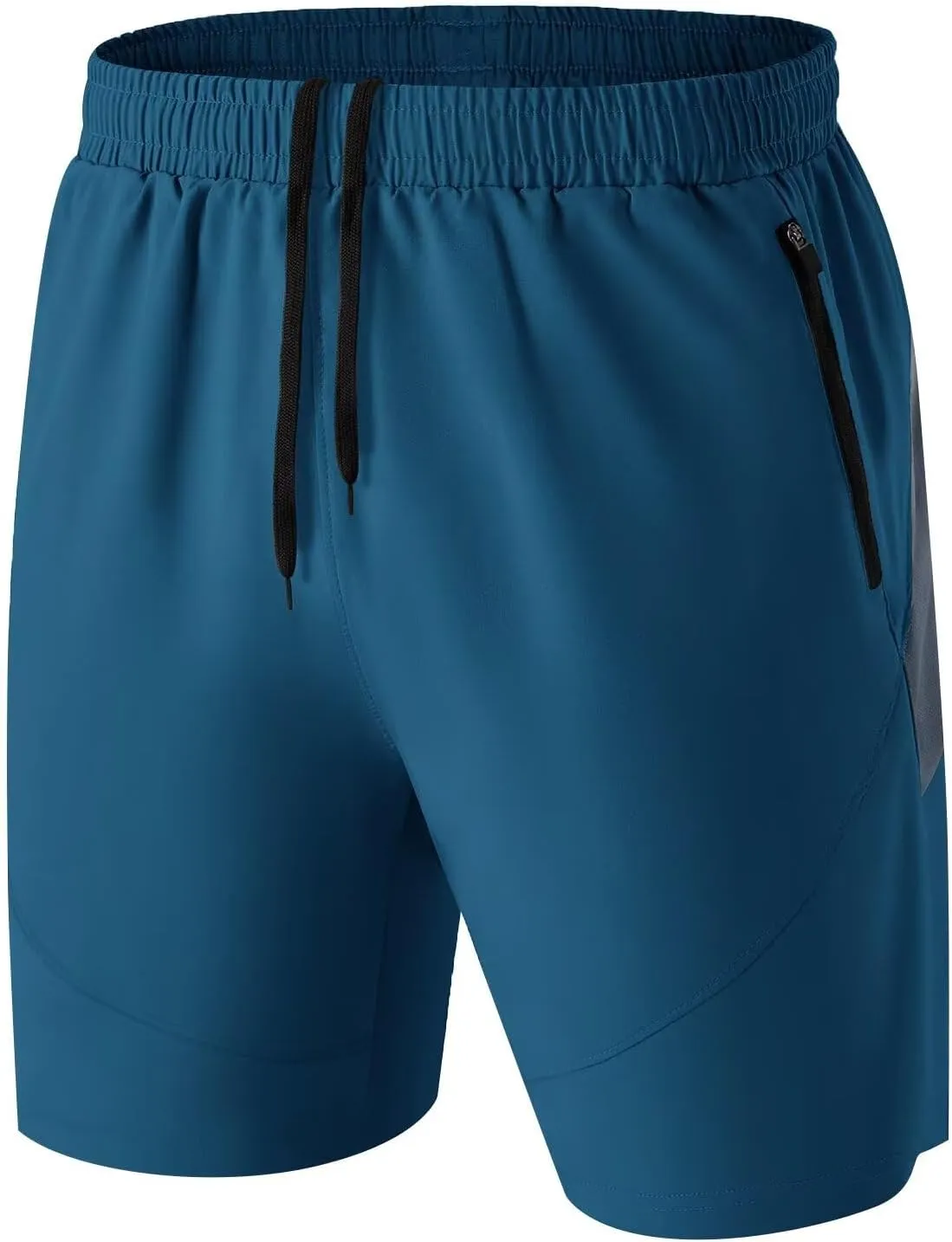 HMIYA Herren-Sport-Shorts, schnelltrocknend, mit Reißverschlusstaschen für Workout, Laufen, Training
